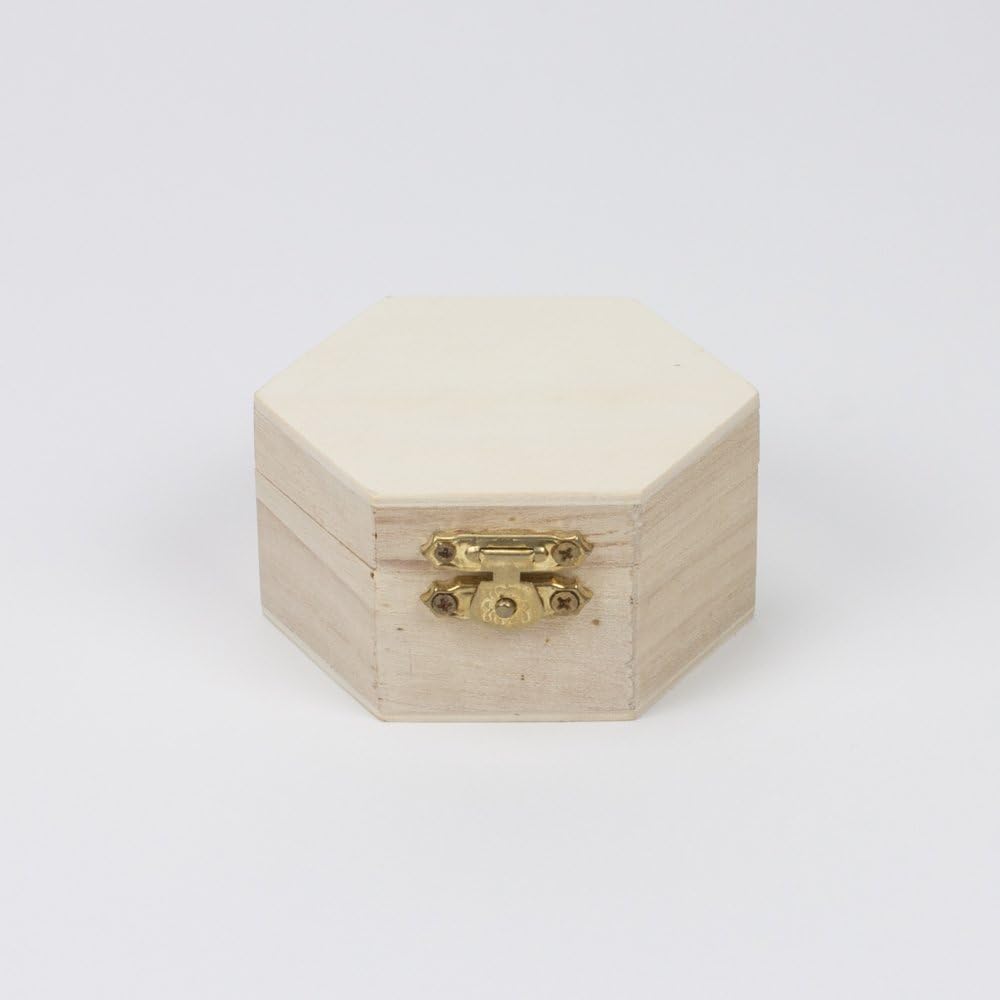 3" Hexagon Wood Box