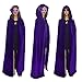Juanshi Unisex Hooded Velvet Cloak Role Play Costume Halloween Party Cape Color Purple Size M