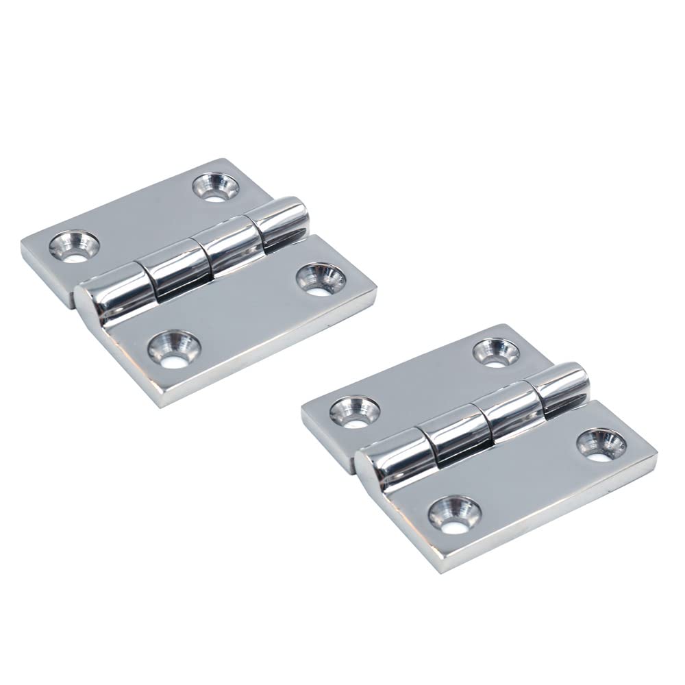 2X ZONADAH 316 Marine Stainless Steel Casting Hinges,50mmX50mm,4.5mm Thick, Door Hinges for Fishing Boat, Yacht, RV, Folding Table, Cabinet, Wardrobe