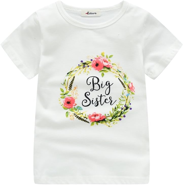 BOBORABaby Girls Cotton Sisters Brothers Matching Clothes Rompers with Shirts 0-7Years