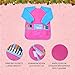 NEWCOMDIGI Children's Art Smock Long Sleeve Painting Apron Waterproof Painting Apron with 3 Roomy Pockets for Age 2-6(Pink and Blue)