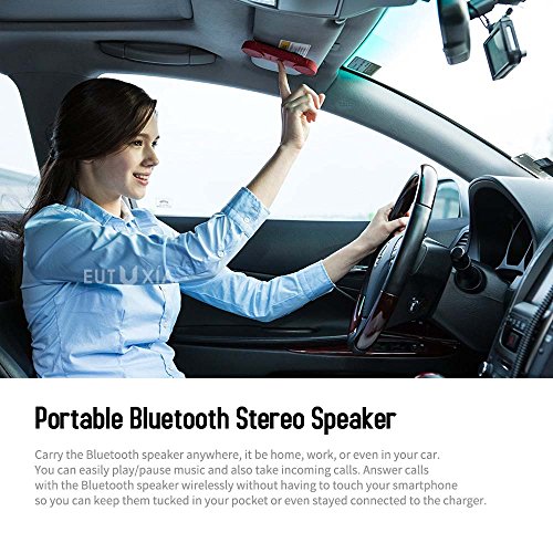 RED SHIELD Wireless Bluetooth Speaker. Loud & Clear Stereo Sound, 15Hrs Playtime, Built-in Mic, Portable, Handsfree, Handset Phone Calls & Music. Great for Car, Home, Office, Outdoor & Indoor [Black]