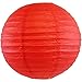Just Artifacts 12inch Decorative Round Chinese Paper Lanterns 10pcs w/ 12pc LED Lights and Clear String (Color: Red)