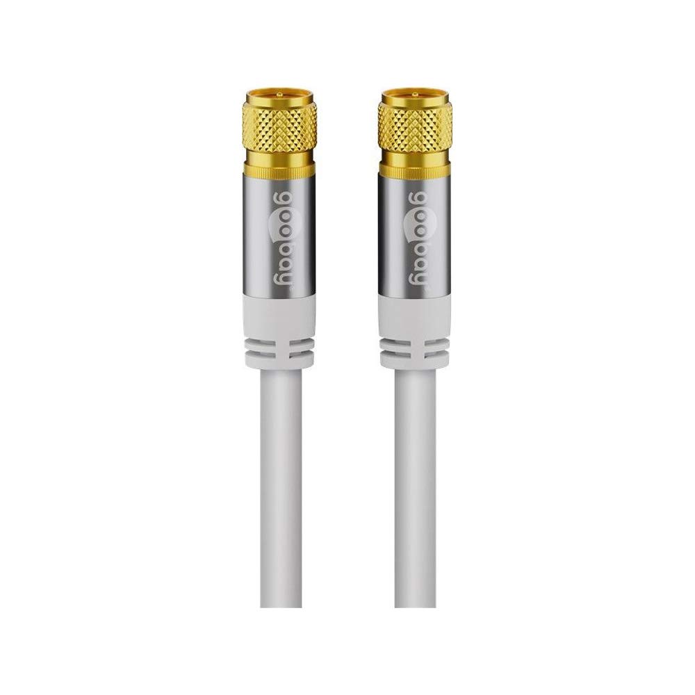 Goobay 70589 Satellite Cable with Degree Angled F-Connector for DVB-S Receiver 75 Ohm Cable Internet Modem
