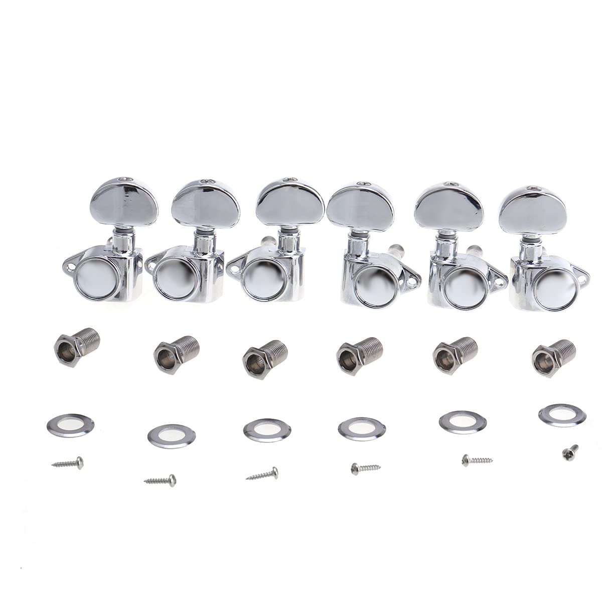 Musiclily Ultra 3L3R Roto Style Sealed Guitar Tuners Tuning Pegs Keys Machine Heads Set for Les Paul LP SG Style Electric or Acoustic Guitar, Chrome