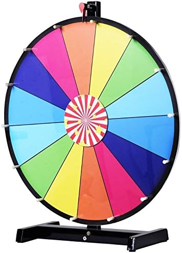 Quality Party Items - Prize Spinning Game Wheel of Fortune - 24" Editable Dry Erase Color - Tabletop Tradeshow Accessories - Ideal for Business and House Party