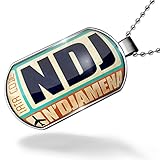 Dogtag Airportcode NDJ N'Djamena Dog tags necklace - Neonblond