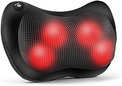 Back Massager For Chair Pillow Kneading Neck And Back Shiatsu Massage With Heat - Cervical Pain For Home &amp; Car