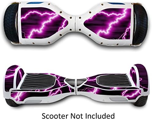 Two Wheels Self Balancing Electric Scooters Vinyl Stickers Balance Board Skins Hover Boards Protective Decals Skate Board Covers for Smart Bluetooth Mobility Scooter - Purple Lightning
