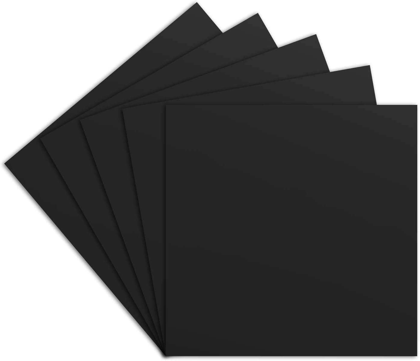 Glossy Permanent Black Adhesive Backed Vinyl Sheets 12" x