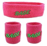 Funny Guy Mugs RAGE Sweatband Set (3-Pack: 1 Headband & 2 Wristbands)