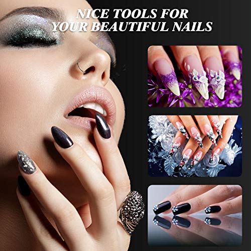 Acrylic Nails Tips Kit, 500PCS French False Nails Clear Half Cover Fake Nails with 5 Nail Glues,1 Nail Clipper,2 Nail Files,2 Nail Polishing Files1 Nail Brush 2 Nail Separator