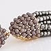 NLCAC Women's Beaded tassel earrings Long Fringe Drop Earrings Dangle 6 Colors (Grey)