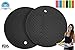 Silicone Pot Holders Set of 2 Premium Heavy Duty Multipurpose Jar Opener, Trivets, Large Coaster, Spoon Rest, Flexible, Durable, Heat Resistant Mat (Black)