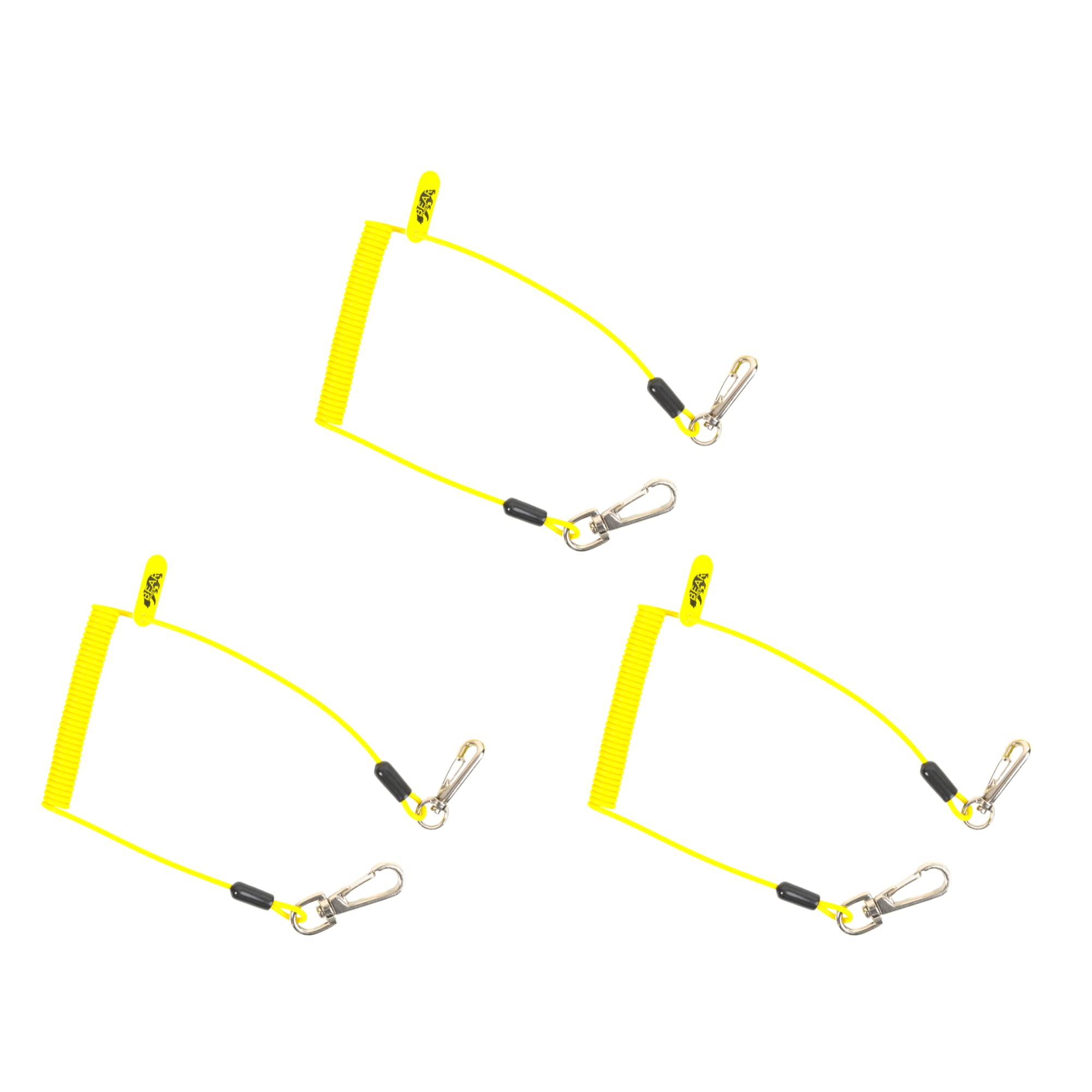 BearTOOLS Lightweight Coil Lanyard Tough Scaffold Leash with Dual Clip Points, Coiled to Reduce Snagging, Ultra-Durable, Premium Quality Tether, Ideal for Items up to 0.9kg, Tools, Construction (3)