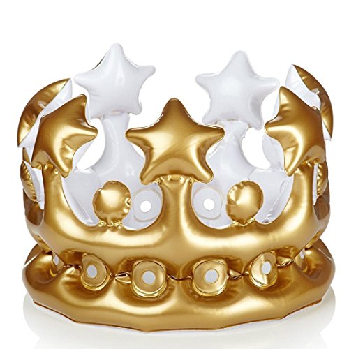 image for Longay Gold Crown PVC Inflatable Hat Kids Birthday Party King Princess