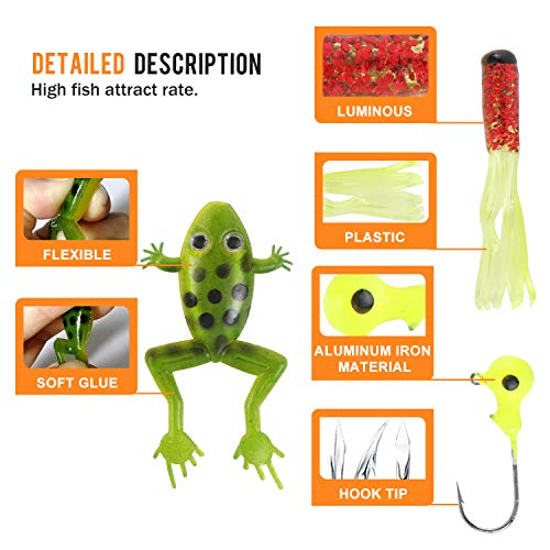 LEAMALLS Fischköder Kunstköder Angelköder Fischen Köder Set Angelhaken Angelvorrichtungen, Sport Freizeit Angelwirbel – Bild 4