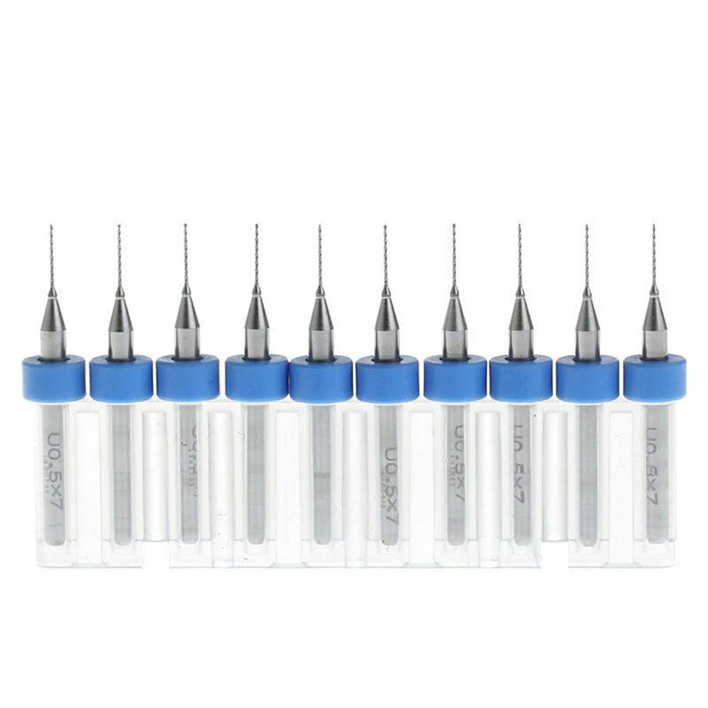 10 Pcs 0.7mm Micro Drill Bits Tungsten Steel Carbide Milling Drill Bits 3.175mm Shank
