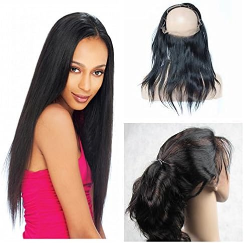 Derun Hair 8A grade Best Quality 100% Virgin Brazilian Human Hair 360 lace Frontal closure straight 22x4x2 20 inches 360 degree natural color free part lace frontal