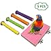 LiMio Bird Perch Parakeet Toys Conures Stand 5 PCS Rough Sand Wood Perch Parrot Cage Accessoriesthumb 1