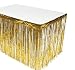 GIFTEXPRESS Set of 2, Gold Metallic Fringe Table Skirt/Gold Foil Fringe Table Skirt/Tinsel Table Skirt/Party Table Skirt/Patriotic Table Skirt