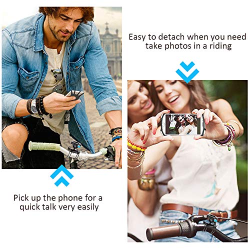 Bike Phone Mount, Pobon One Key Attach/Detach 360° Rotate Bicycle Rack Phone Holder & Motorcycle Handlebar Cradle for iPhone Xs Max/XS/XR/X/8/7/6 Plus, Samsung Galaxy S9/S8 Plus Note 8/9, 4.7"-6.5"