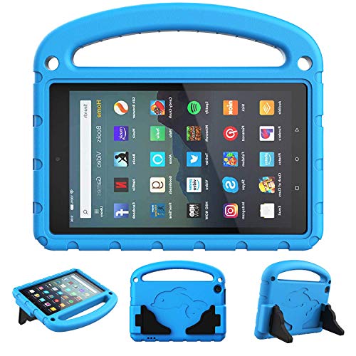 SUPWANT Kids Case for All-New Fire 7 2019 - Kid-Proof Light Weight Protective Case with Handle Convertible Stand for Amazon Fire 7 Tablet (9th Generation - 2019 Release), Blue