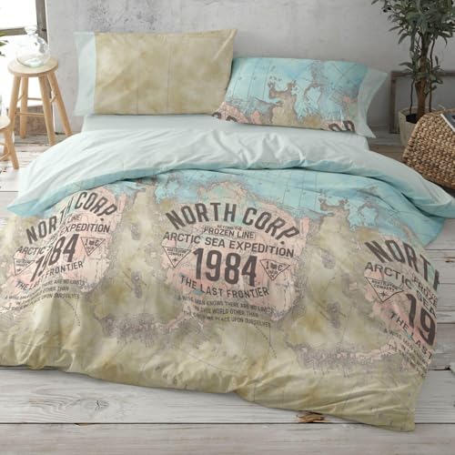 Burrito Blanco Bedrukte dekbedovertrekken, 180 cm breed bed (+ beschikbare maten) | Design 101 | zeekleur (180 x 190/200 cm)
