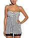 Avidlove Women's Sexy Retro Sailor Stripe Tankini Swimsuit Spaghetti with trunks Black XXL