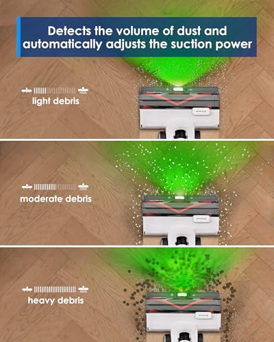 Tineco Pure One A50S Cordless Stick Vacuum Cleaner, 185W Suction,1L Larger Dustbin, 3DSense Power Brush, PureCyclone Tech, Easily Tackles Large Debris