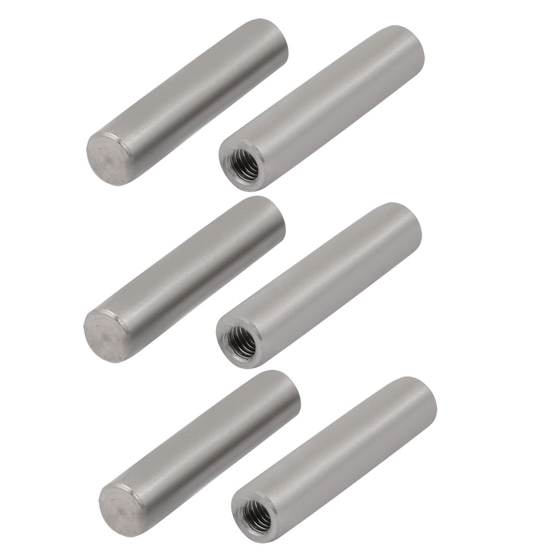 Sourcingmap 304 Stainless Steel M6 Female Thread 10mm x 45mm Cylindrical Dowel Pin 6pcs