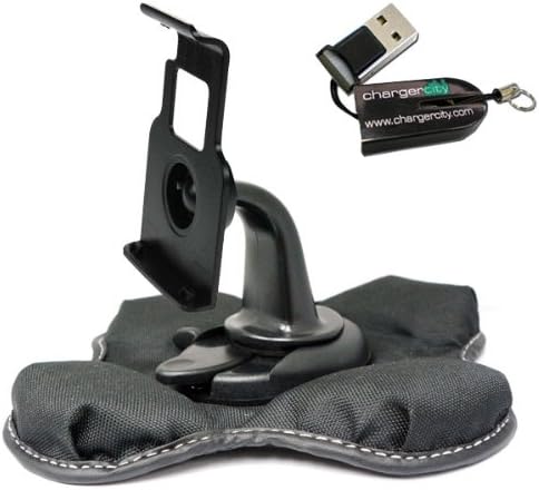 Magellan Maestro 3200 3210 3225 3250 4200 4215 4225 4245 4250 4350 4370 GPS Portable Dashboard Friction Mount Kit by ChargerCity w/ Micro SD USB Card Reader, Bracket Cradle &amp; Beanbag Dash Mount