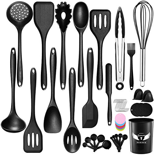Kitchen Cooking Utensils Set with Holder, DUSASA 48 Pack Silicone Cooking Utensils for Nonstick