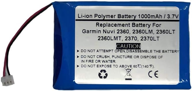STARNOVO 3.7V 1000mAh Replace GPS Navigator Battery for Garmin Nuvi 2360, 2360LM, 2360LT, 2360LMT, 2370, 2370LT, 361-00035-02