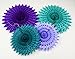 Mermaid Birthday Party Decorations Teal Purple /Wonderland Frozen Party Decorations/Under The Sea Party Supplies Teal Purple Tissue Paper Fan/Frozen Baby Shower Decorations