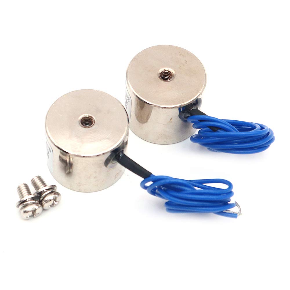Namvo2pcs KK-P25/20 8KG Suction Electromagnet Solenoid DC 12V Lifting Holding Electromagnet Electro Electric Magnets