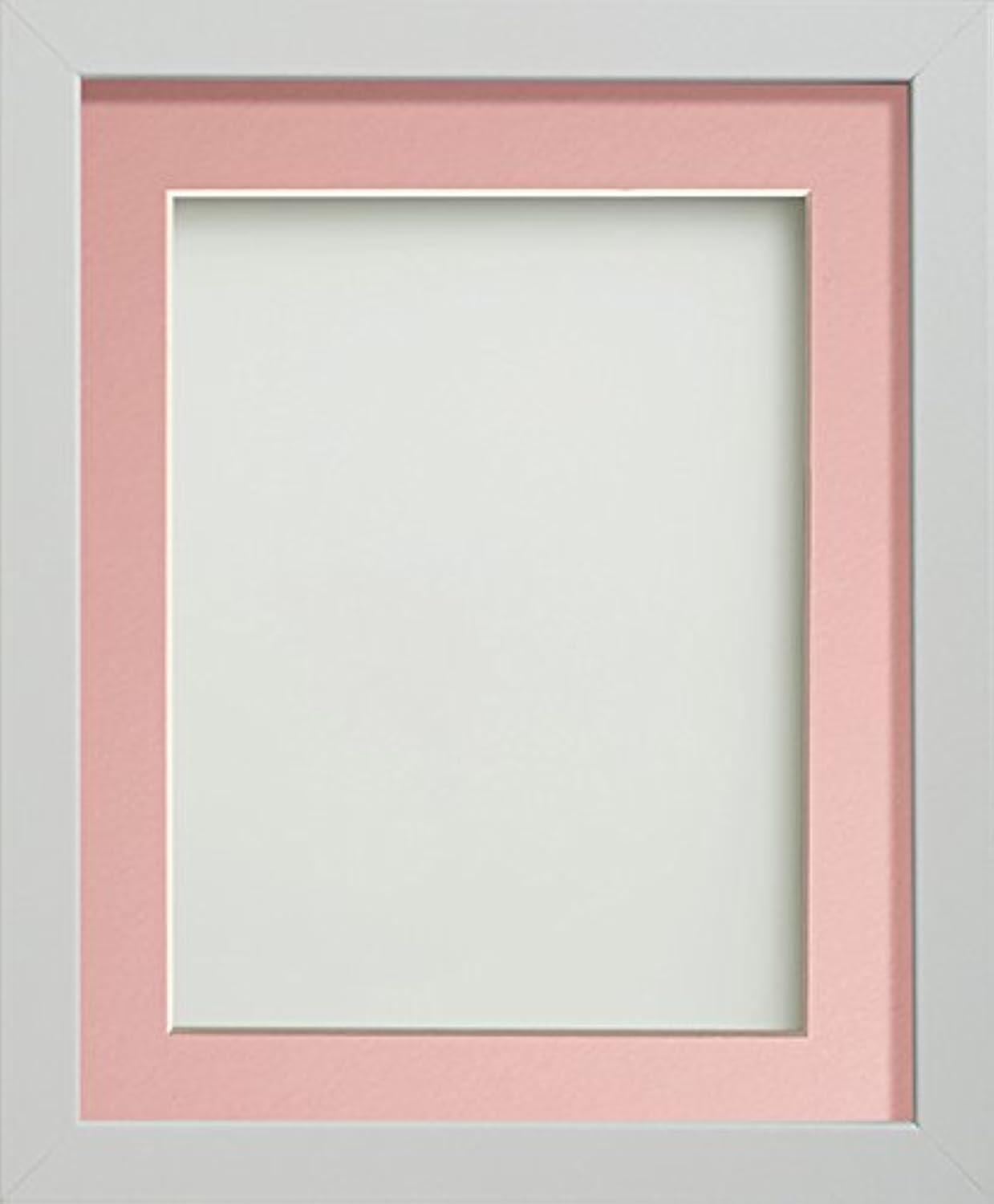 Frame Company Allington White 12x10 inch Frame With Pink Mount For Image 10x8 inch *Choice of sizes* Fitted with Real Glass