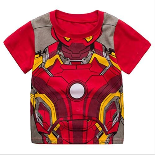 Sidney Red Ironman Pjs Boys Shorts 2 Piece Pajama Set 100% Cotton,Size 2-6Yrs