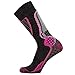 Junior High Performance Ski Socks – Children OTC Warm Snowboard, Skiing Socks Boys, Girls (S/M, Black/Neon Pink)