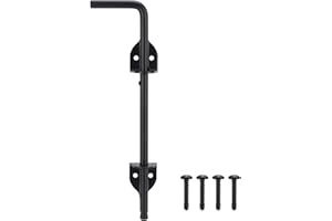 EVCUHASL 12" Cane Bolt Heavy-Duty Drop Rod for Gate, Gate Ground Latch for Wooden Fences Metal Gates Doors, Metal Gates Doors Stopper for Gate Ground, Wrought Iron Gate Latches, Black Finish(1 Pack)