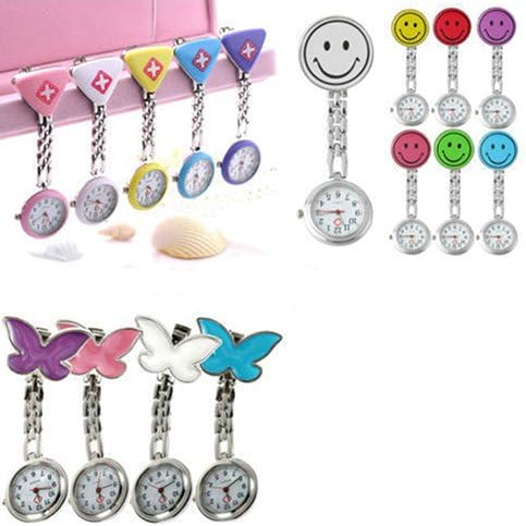 Flybuild Silicone Nurse Watch Brooch Fob Pocket Tunic Quartz Watch for Nurse Doctor