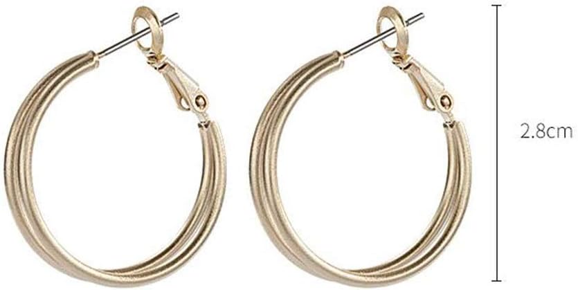 Women's Double Circle Earrings Earrings Long temperament Simple personality Small French earrings earrings Antiallergic
