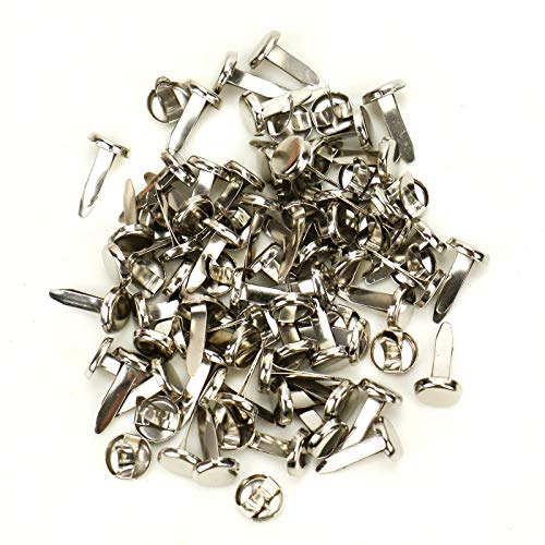 WSSROGY 200 Pcs Silver Paper Fasteners Metal Brads Fastener for Paper Craft,1/2 Inches - Thumbnail 2