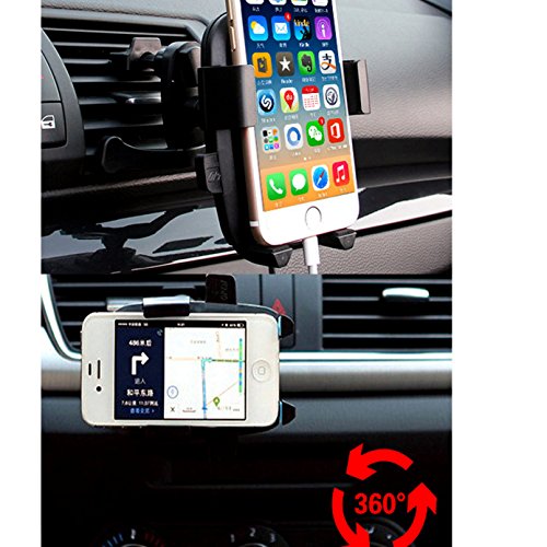 Universal Air VentPhone Car,iBarbe Smartphone Car Air Vent Mount Holder Cradle Compatible with iPhone X 8 8 Plus 7 7 Plus SE 6s 6 Plus 6 5s 5 4s 4 Samsung Galaxy S6 S5 S4 LG Nokia and More-yellow