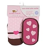Luvable Friends Baby Girls' Non-Skid Sole Socks