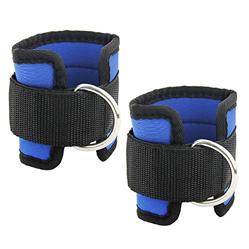 Htianc 2 Pack Ankle Straps,Adjustable Ankle Cuff Straps For Cable Machine With Single Steel D-Ring,For Workout,Gym,Home,Outdoor Training And etc.