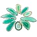 rockcloud 10 Pcs Agate Light Table Slices, Healing Crystals Geode Stones,Irregular Home Decoration Jewelry Making,Green