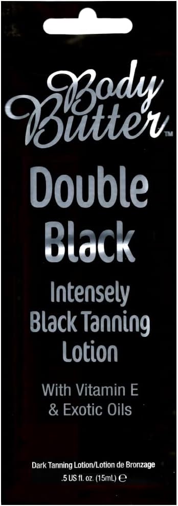 Body Butter Double Black Tanning Lotion 15ml Sachet Deep Dark Tan Formula