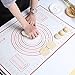 Coolnice Silicone Pastry Mat Extra Large Non Slip with Measurements Non Stick Dough Rolling Mat Silicone Pie Crust Mat For Fondant Pizza and Cookies 24x16 inch Red