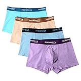 DO DO MIAN Mens Underwear Comfort Cotton Boxer Briefs (Pack of 4)